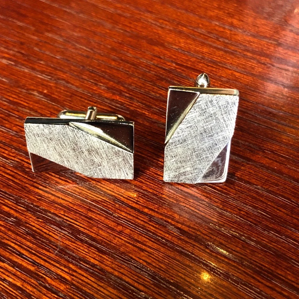 Swank Cufflinks gold color rectangle vintage